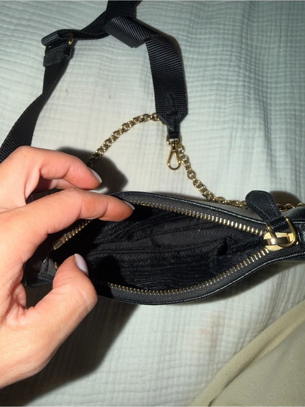 PRADA Black Saffiano Re-Edition Bag Leather
